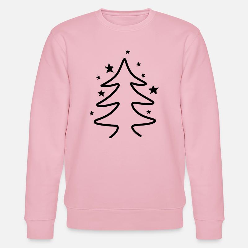 Minimalistischer Weihnachtsbaum mit Sternen - Stanley/Stella Unisex Bio-Sweatshirt CHANGER  - Hellrosa