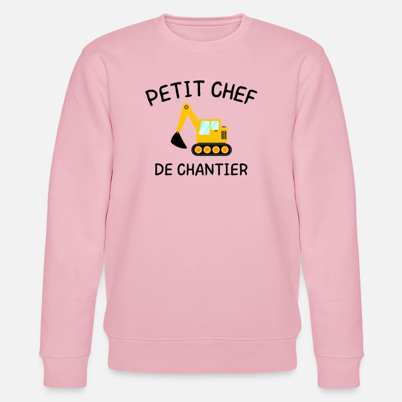 Kleiner Baustellenleiter Baumaschinenbagger - Stanley/Stella Unisex Bio-Sweatshirt CHANGER  - Hellrosa