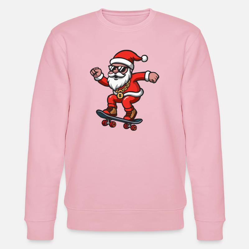 Santa Skating - Stanley/Stella Unisex Bio-Sweatshirt CHANGER  - Hellrosa