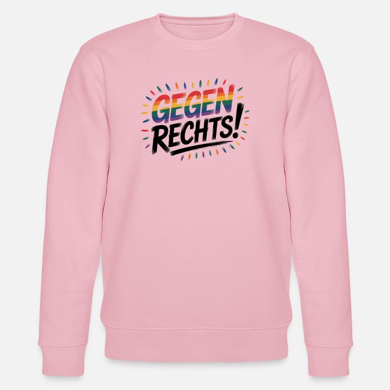 Gegen Rechts - Cool Pride Logo - Stanley/Stella Unisex Bio-Sweatshirt CHANGER - Hellrosa