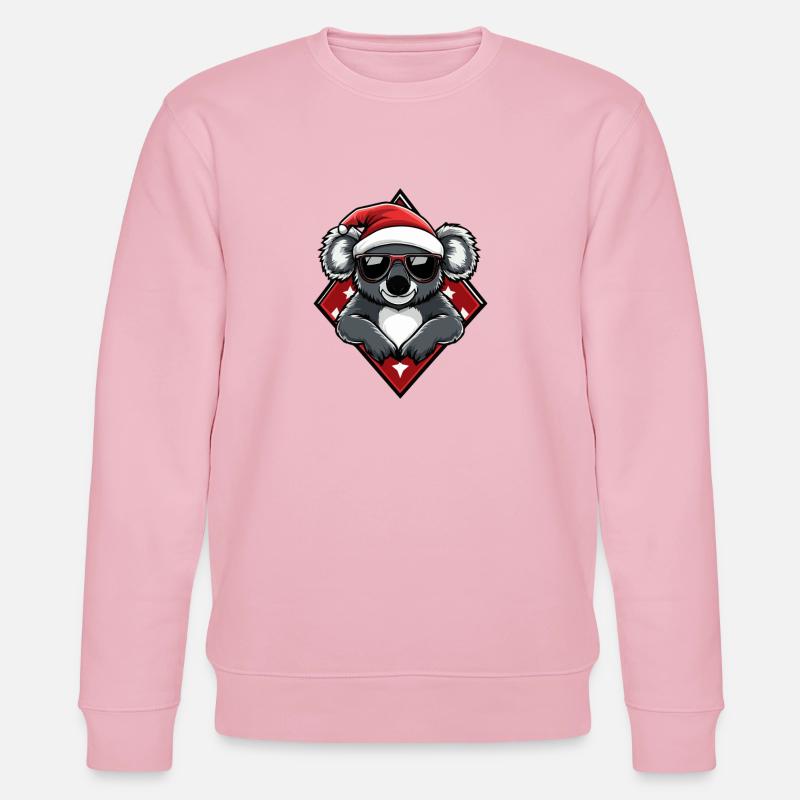Weihnachten Koala mit Sonnenbrille - Stanley/Stella Unisex Bio-Sweatshirt CHANGER  - Hellrosa