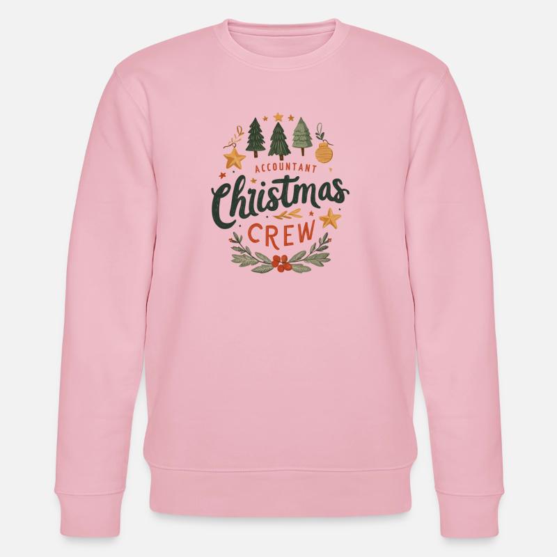 Comptable Christmas Crew Tee - Sweat bio CHANGER Stanley/Stella Unisexe - rose pâle