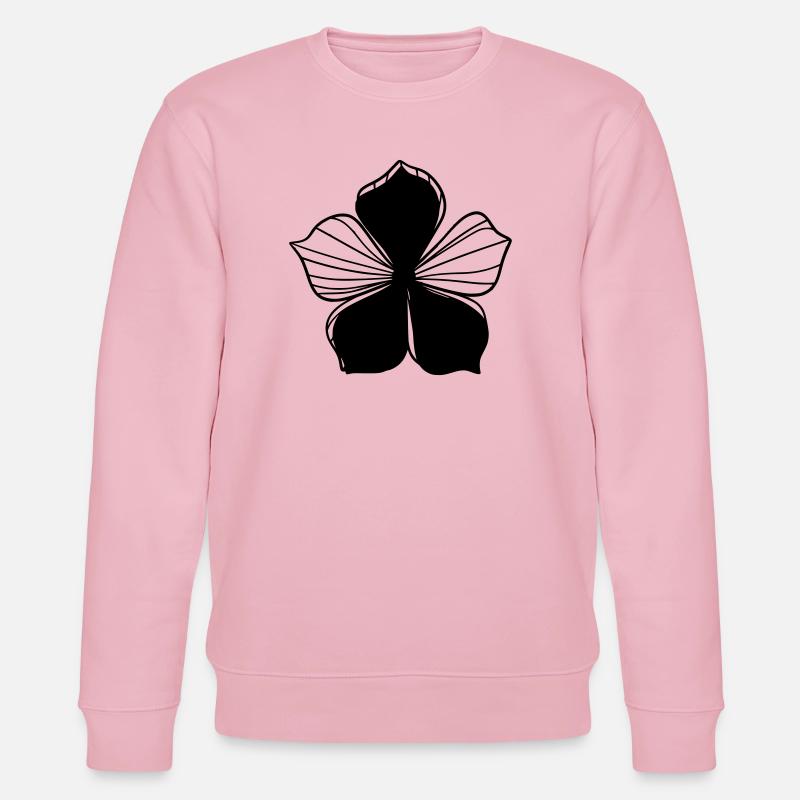 Klares grafisches Blumendesign - Blüten-Grafik - Stanley/Stella Unisex Bio-Sweatshirt CHANGER  - Hellrosa