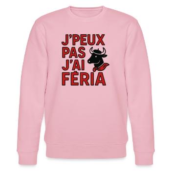 Ich kann nicht, Feria - Stanley/Stella Unisex Bio-Sweatshirt CHANGER  - Hellrosa - Vorne - Jaron (178cm) & Liana (172cm)
