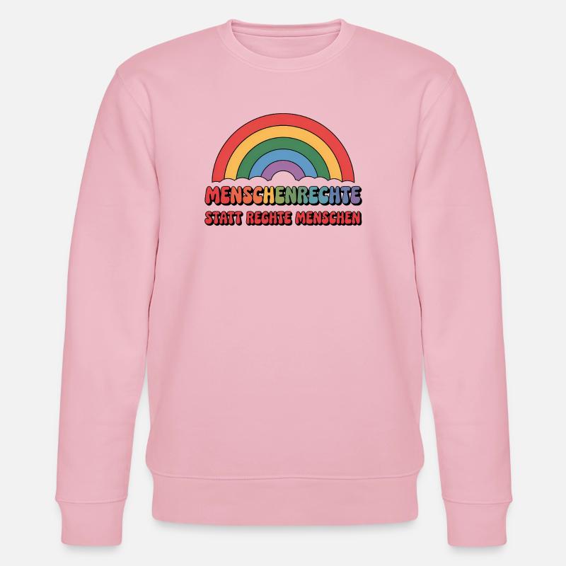 Menschenrechte statt rechte Menschen - Cool Pride  - Stanley/Stella Unisex Bio-Sweatshirt CHANGER  - Hellrosa