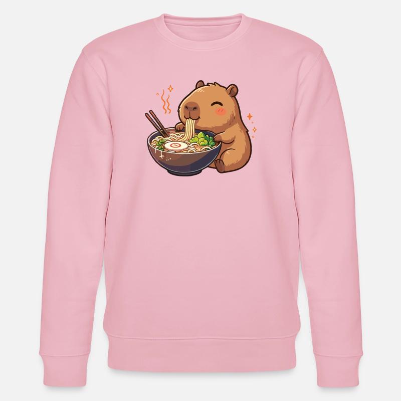 Capybara avec nouilles, ramen kawaii capybara - Sweat bio CHANGER Stanley/Stella Unisexe - rose pâle