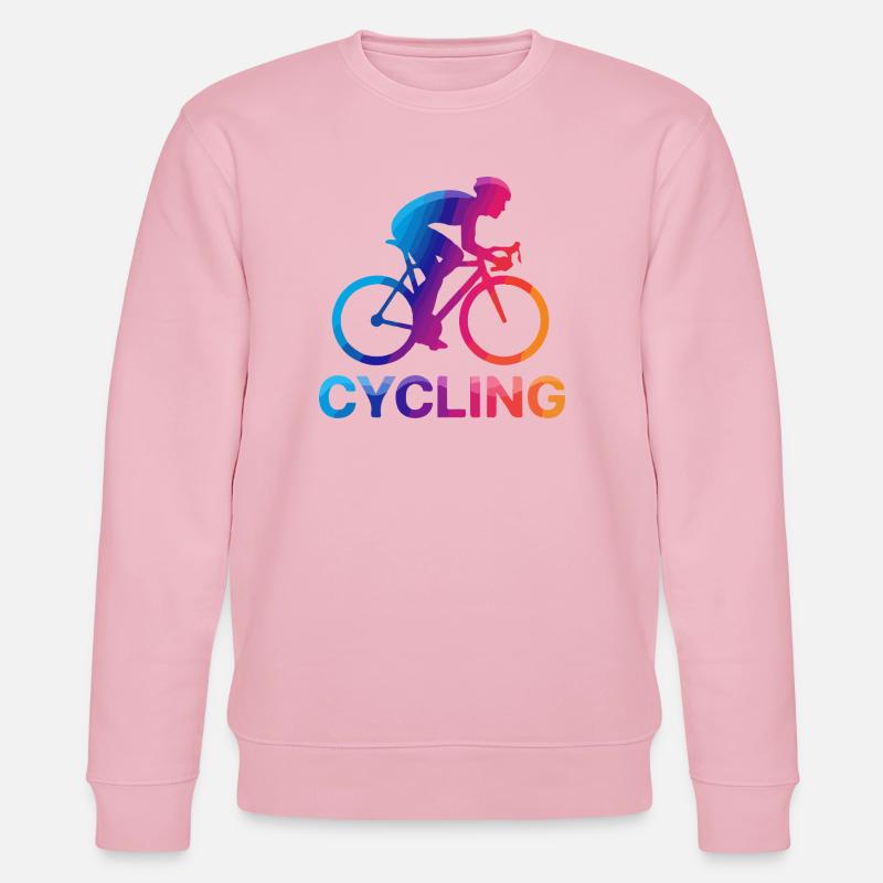Rainbow Cyclist Silhouette - Stanley/Stella Unisex Bio-Sweatshirt CHANGER  - Hellrosa