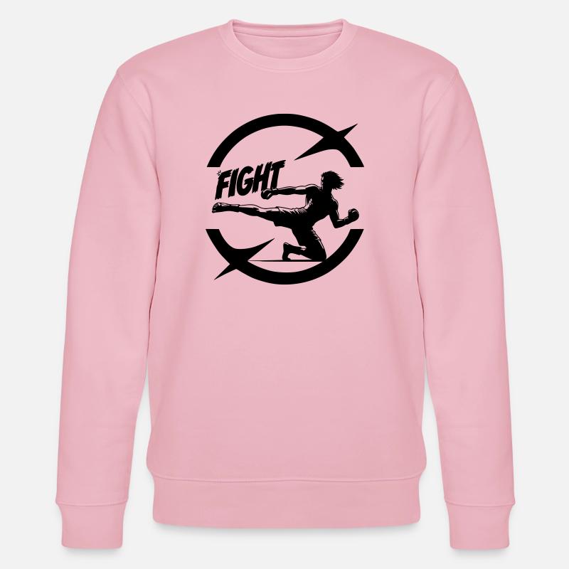 Cooles Kickboxer Emblem mit Fight Text - Stanley/Stella Unisex Bio-Sweatshirt CHANGER  - Hellrosa