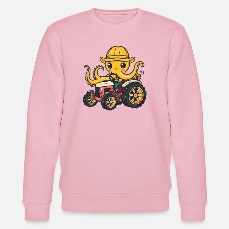 Oktopus Traktor Farmer - Stanley/Stella Unisex Bio-Sweatshirt CHANGER  - Hellrosa
