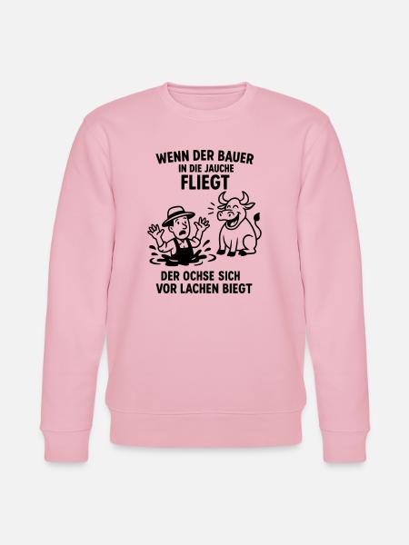 farmer slurry saying joke ox - Stanley/Stella CHANGER Unisex Organic Sweatshirt - cotton pink