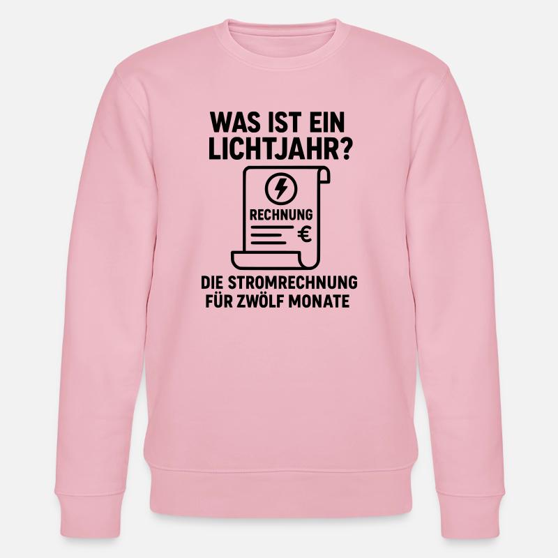 stromrechnung lichtjahr witz - Stanley/Stella Unisex Bio-Sweatshirt CHANGER  - Hellrosa