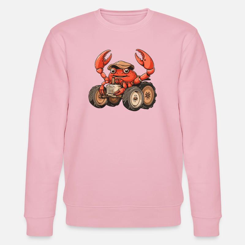Krebs Krabbe Traktor Farmer - Stanley/Stella Unisex Bio-Sweatshirt CHANGER  - Hellrosa