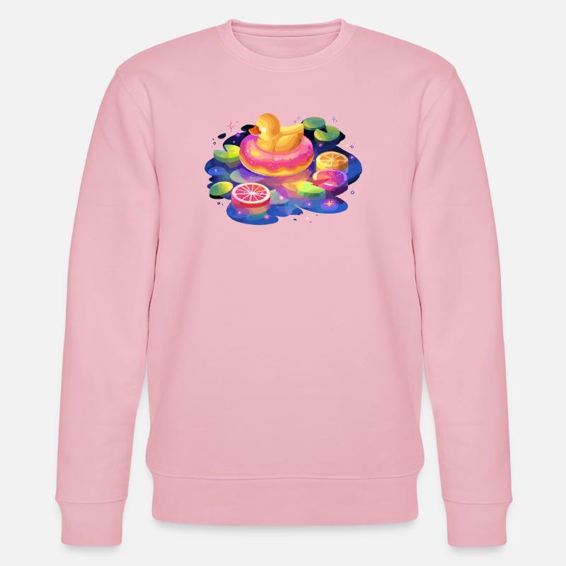 Fruchtiger Donut-Enten-Trip - Stanley/Stella Unisex Bio-Sweatshirt CHANGER  - Hellrosa