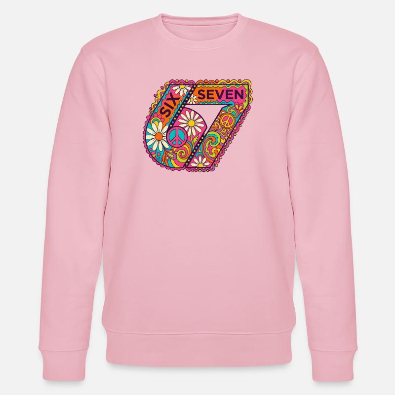 Psychedelische Sieben Blüten - Stanley/Stella Unisex Bio-Sweatshirt CHANGER  - Hellrosa