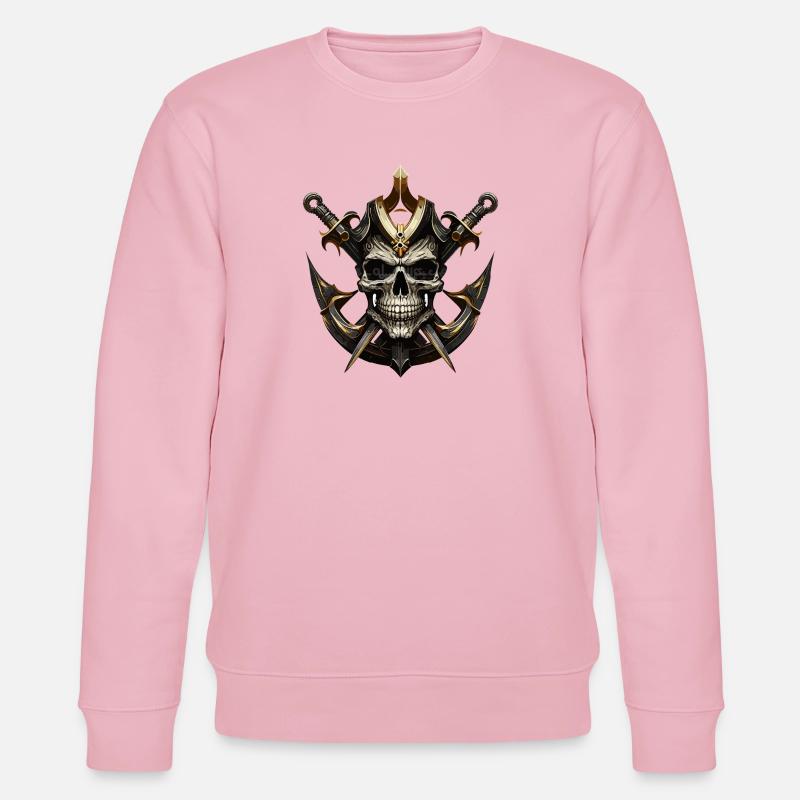 Schädelkrieger mit Schwertern - Stanley/Stella Unisex Bio-Sweatshirt CHANGER  - Hellrosa