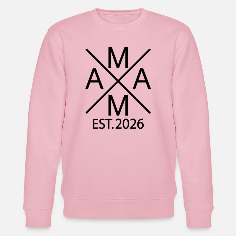 Mama est. 2026 Stolze Mama 2026 - Stanley/Stella Unisex Bio-Sweatshirt CHANGER - Hellrosa