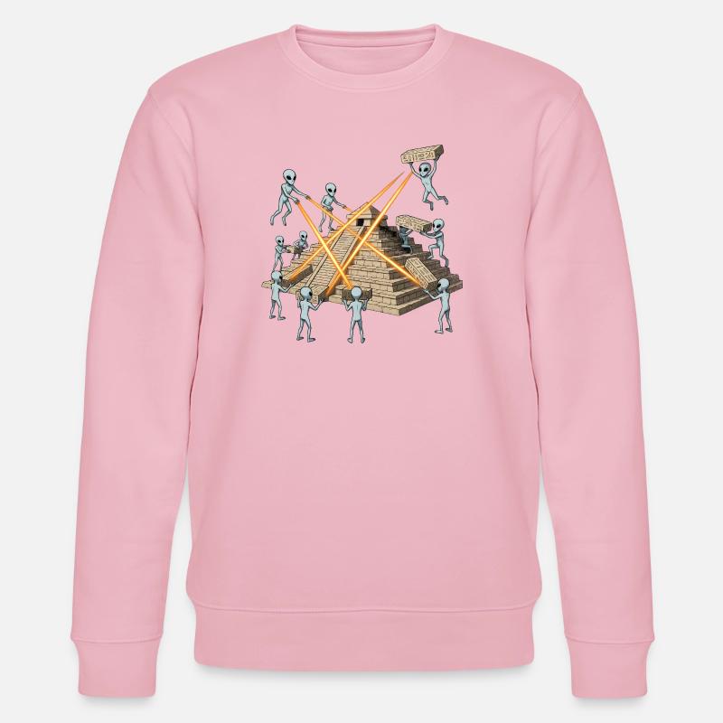 Aliens bauen Laserpyramide - Stanley/Stella Unisex Bio-Sweatshirt CHANGER  - Hellrosa
