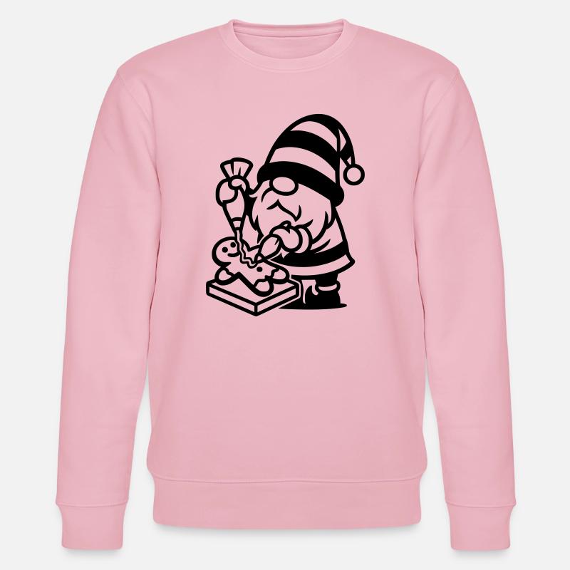 Gingerbread Baking Gnome - Stanley/Stella CHANGER Unisex Organic Sweatshirt - cotton pink