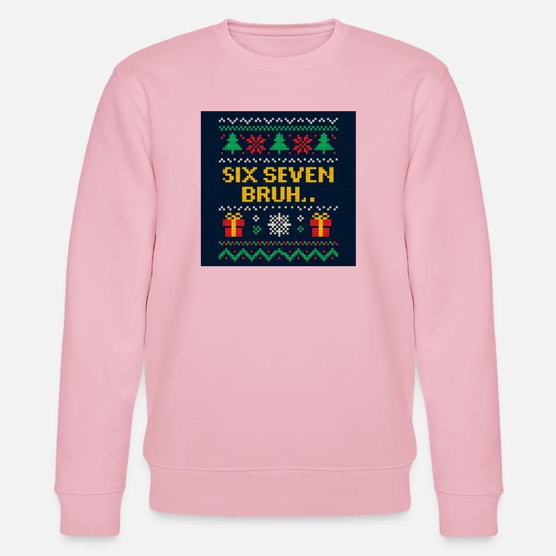 Six Seven Bruh Weihnachtsstrick - Stanley/Stella Unisex Bio-Sweatshirt CHANGER  - Hellrosa