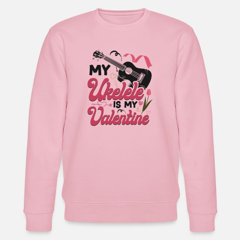 Hawaiian Ukulele Uke Valentines - Stanley/Stella Unisex Bio-Sweatshirt CHANGER  - Hellrosa