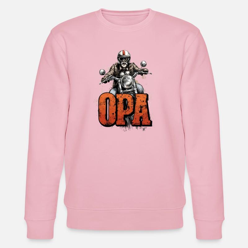 OPA Biker Grossvater Motorrad - Stanley/Stella Unisex Bio-Sweatshirt CHANGER  - Hellrosa