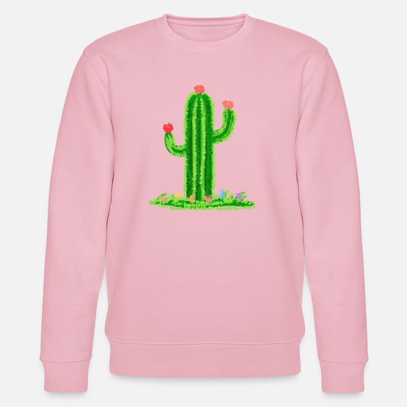 Cactus avec fleurs - Sweat bio CHANGER Stanley/Stella Unisexe - rose pâle