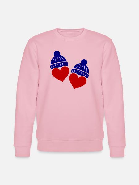Hearts Winter Hat Love - Stanley/Stella CHANGER Unisex Organic Sweatshirt - cotton pink