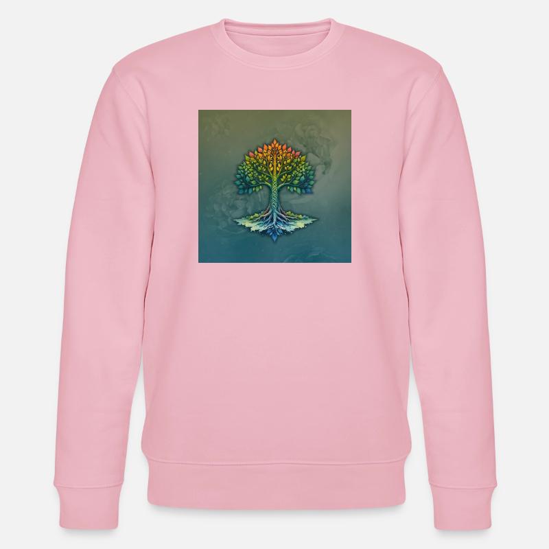 Geflochtener Regenbogenbaum - Stanley/Stella Unisex Bio-Sweatshirt CHANGER  - Hellrosa
