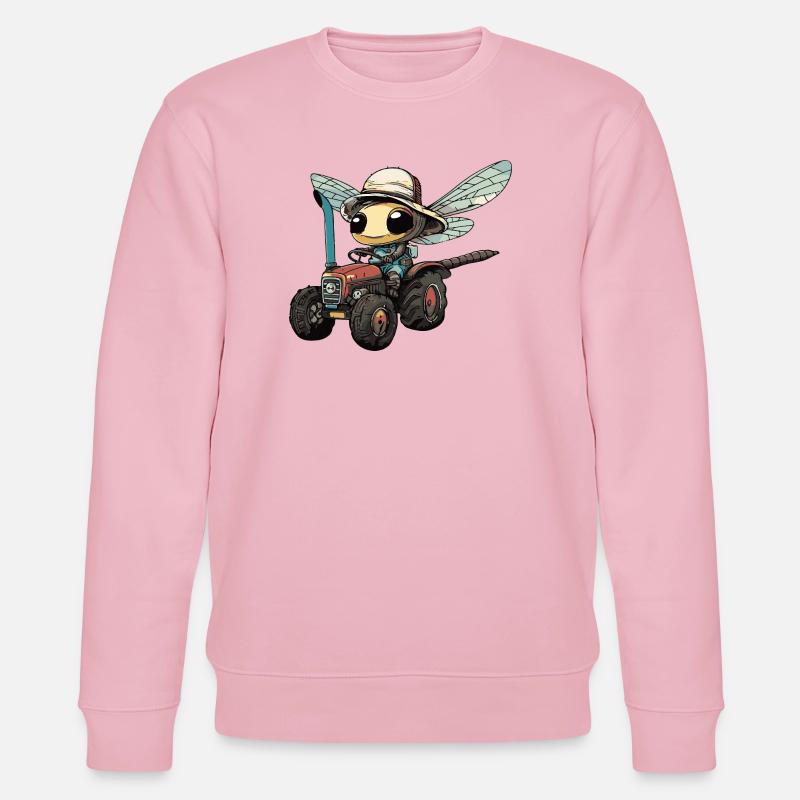 Libelle Traktor Farmer - Stanley/Stella Unisex Bio-Sweatshirt CHANGER  - Hellrosa