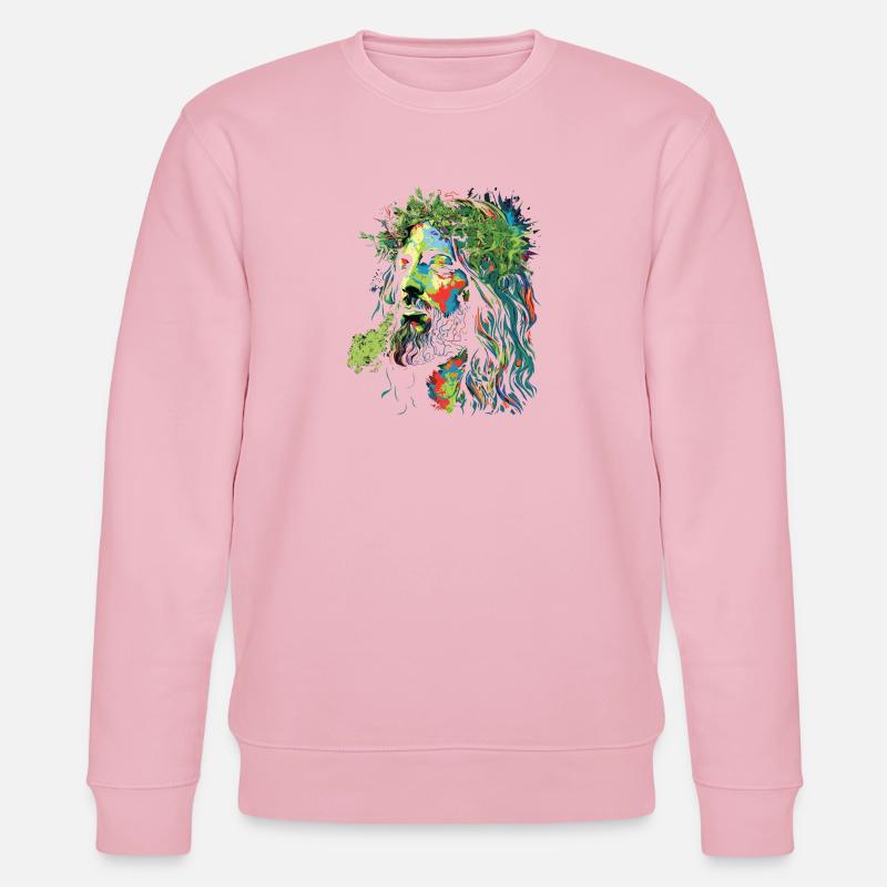 Jesus Rastafari Farbexplosion - Stanley/Stella Unisex Bio-Sweatshirt CHANGER  - Hellrosa