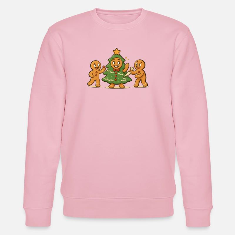 Lebkuchenmannel-Mann verkleideter Weihnachtsbaum - Stanley/Stella Unisex Bio-Sweatshirt CHANGER  - Hellrosa