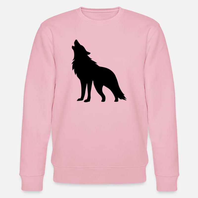 Wolf Silhouette - Stanley/Stella Unisex Bio-Sweatshirt CHANGER  - Hellrosa
