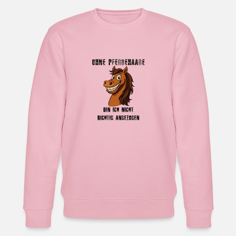 Ohne Pferdehaar – Pferdekarikatur - Freches Pferd - Stanley/Stella Unisex Bio-Sweatshirt CHANGER - Hellrosa