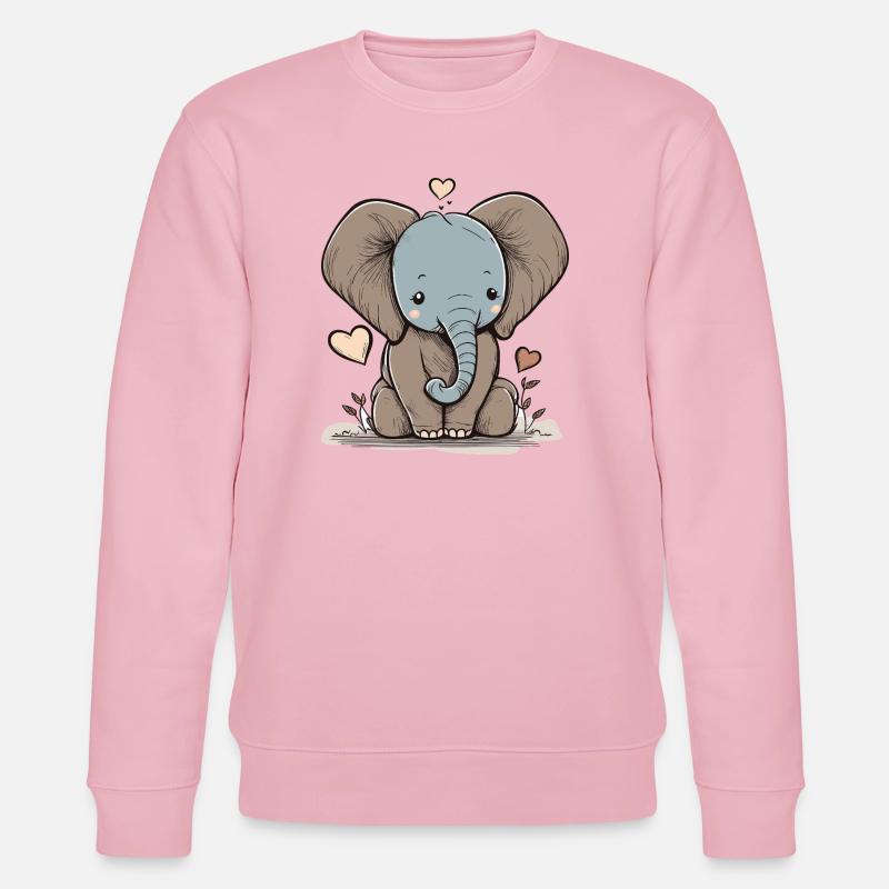 Kuschelefant mit Herz - Stanley/Stella Unisex Bio-Sweatshirt CHANGER  - Hellrosa