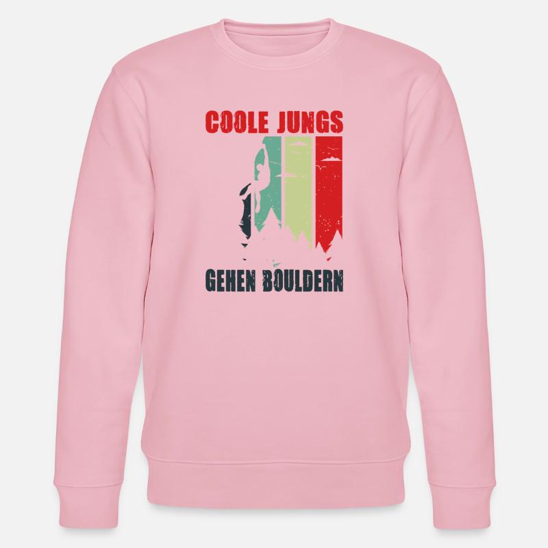 Bouldern Geschenke Klettern Kletterer Boulderer - Stanley/Stella Unisex Bio-Sweatshirt CHANGER  - Hellrosa