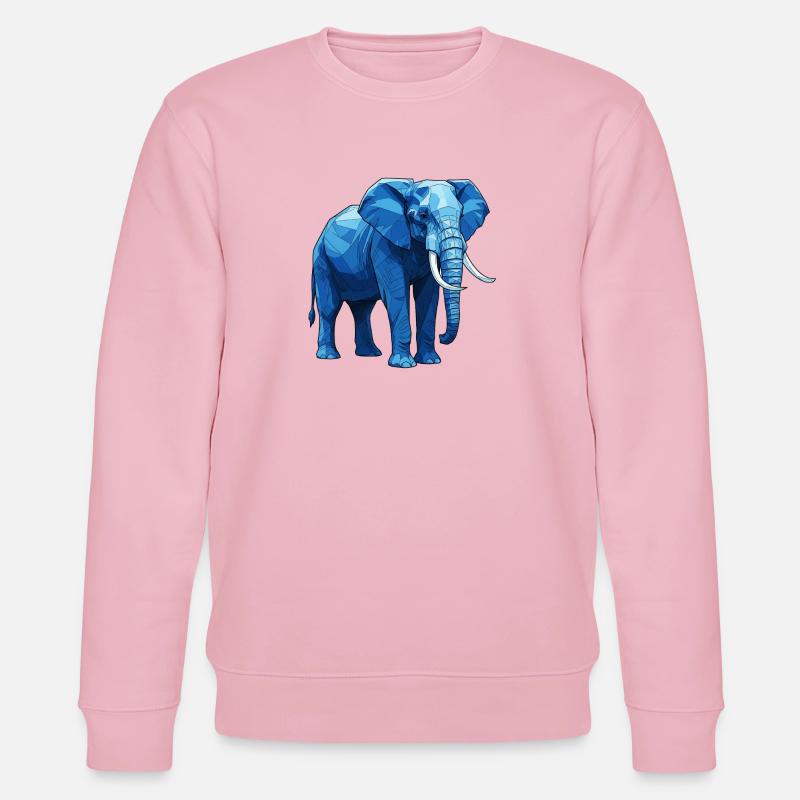 Geometrischer Blauer Elefant - Stanley/Stella Unisex Bio-Sweatshirt CHANGER  - Hellrosa