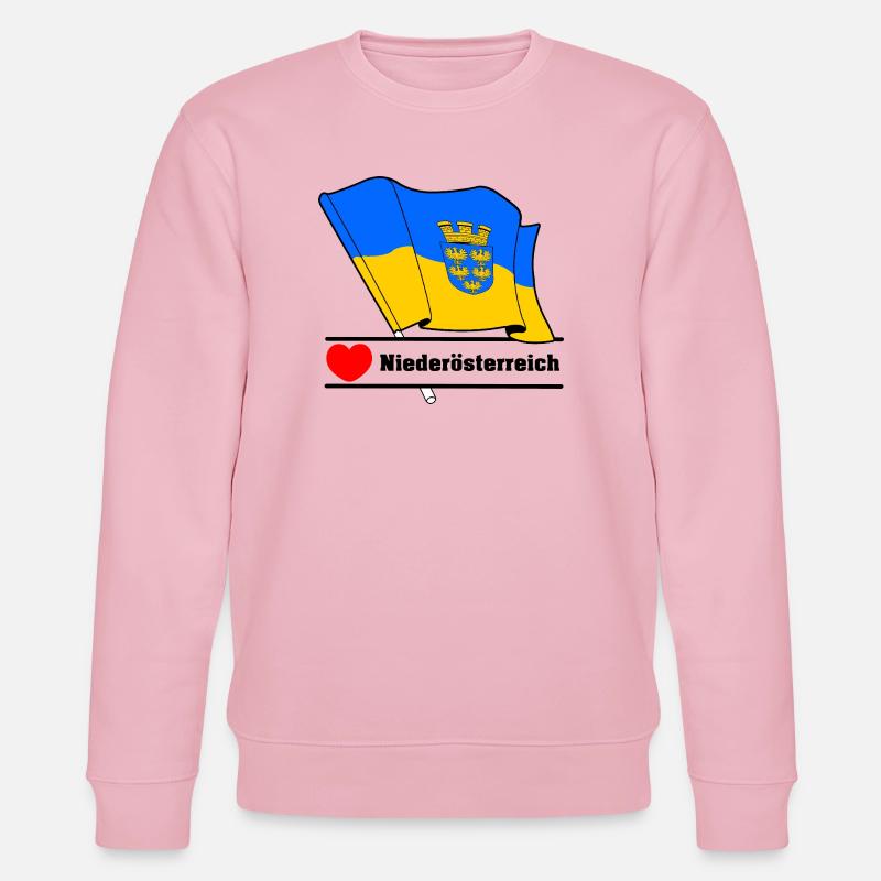Drapeau de Basse-Autriche avec cœur - Sweat bio CHANGER Stanley/Stella Unisexe - rose pâle