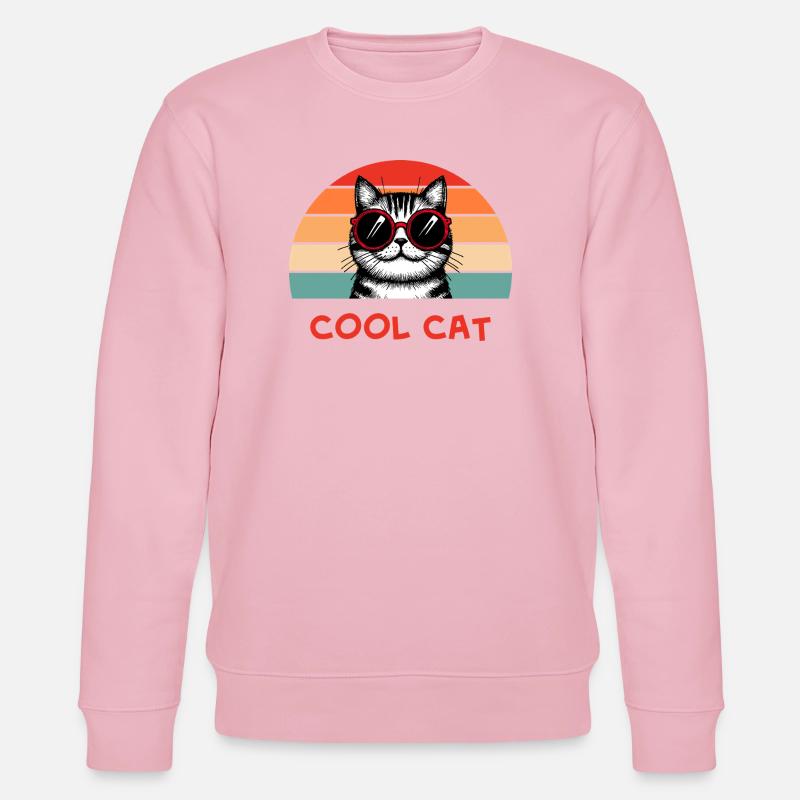 Coole Katze 2 - Stanley/Stella Unisex Bio-Sweatshirt CHANGER  - Hellrosa
