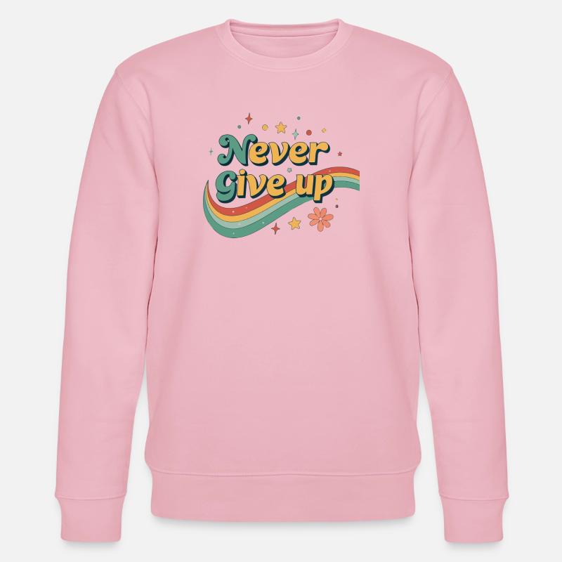 Rainbow Retro Perseverance - Stanley/Stella CHANGER Unisex Organic Sweatshirt - cotton pink