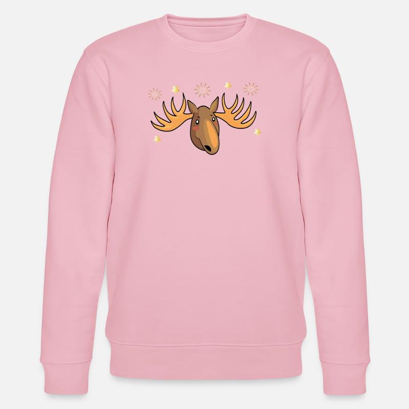 Elch mit Sterne Weihnachten - Stanley/Stella Unisex Bio-Sweatshirt CHANGER  - Hellrosa
