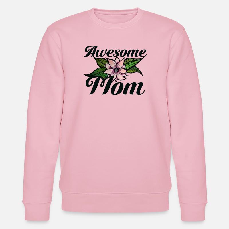 Awesome Mom Blumenemblem - Stanley/Stella Unisex Bio-Sweatshirt CHANGER  - Hellrosa