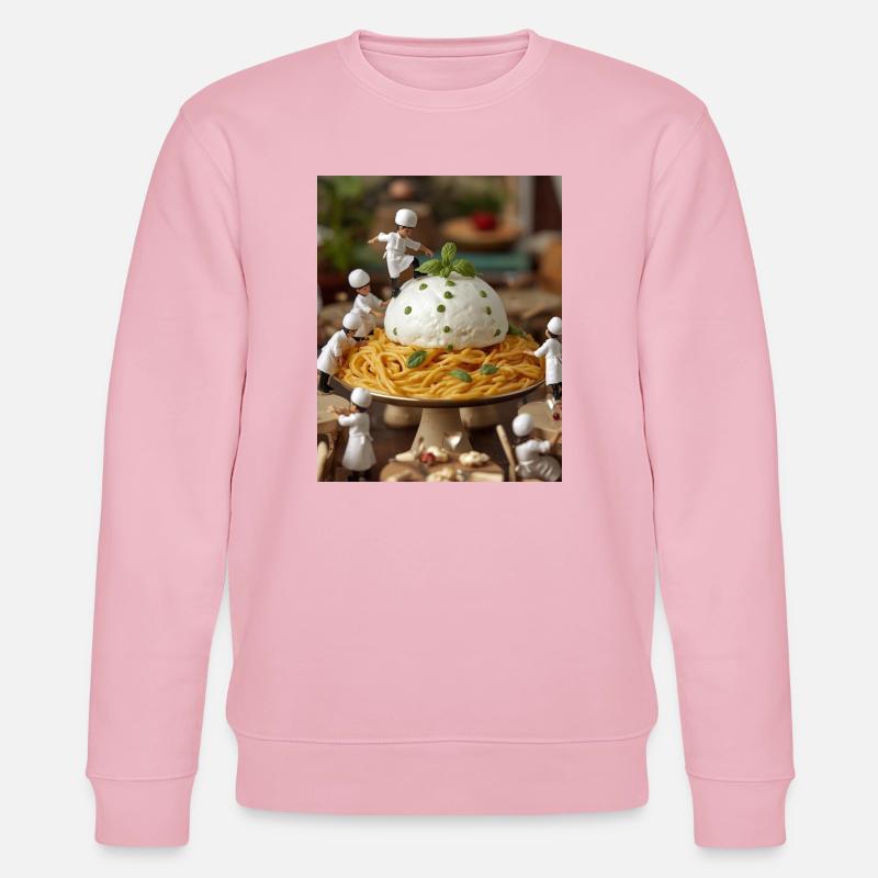 Miniaturköche auf Nudeltisch - Stanley/Stella Unisex Bio-Sweatshirt CHANGER  - Hellrosa