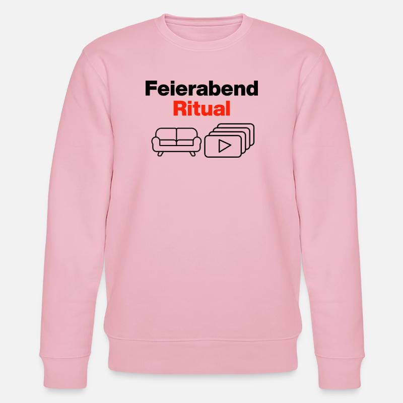 Feierabend Ritual – Sofa & Serien & Chill - Stanley/Stella Unisex Bio-Sweatshirt CHANGER  - Hellrosa