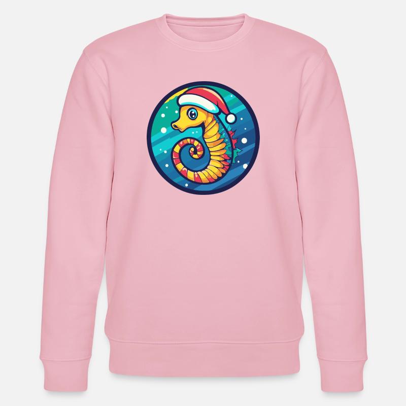 Weihnachts-Seepferdchen - Stanley/Stella Unisex Bio-Sweatshirt CHANGER  - Hellrosa