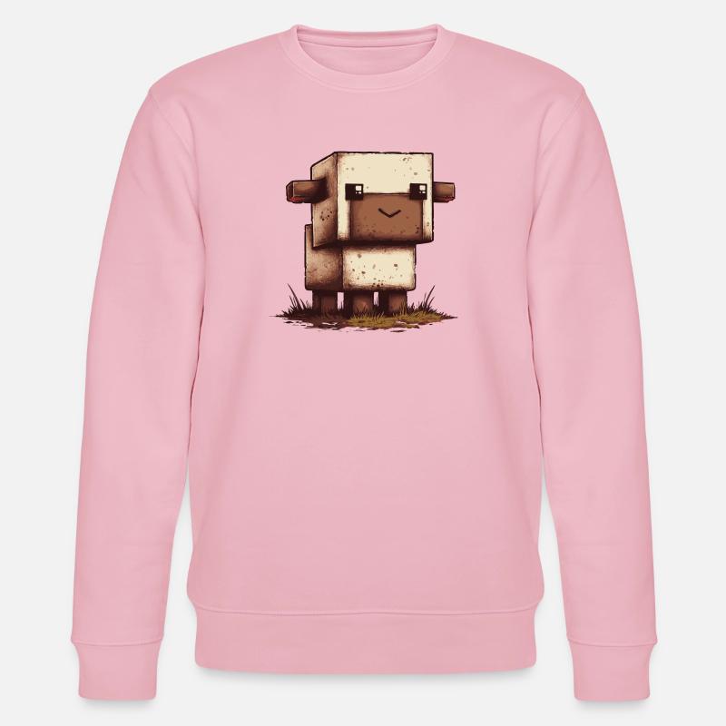 Pixel Schaf Retro Look - Stanley/Stella Unisex Bio-Sweatshirt CHANGER  - Hellrosa