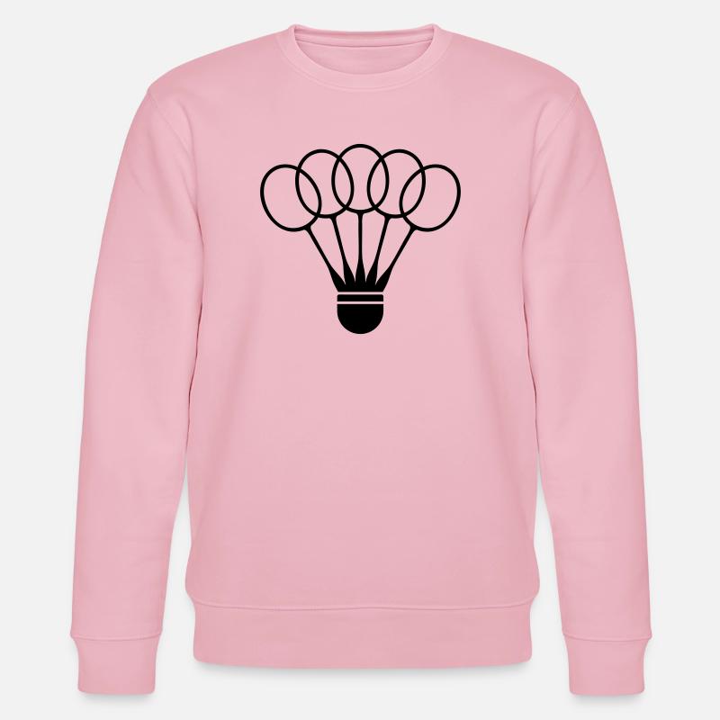 Badminton Federball mit Schläger Fächer - Stanley/Stella Unisex Bio-Sweatshirt CHANGER  - Hellrosa