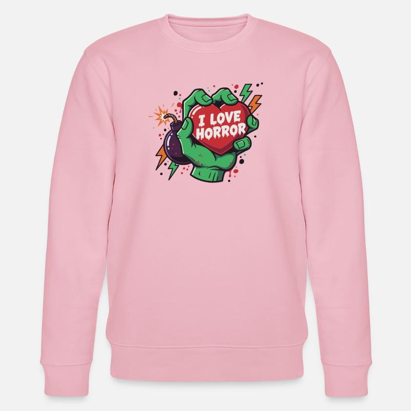 HorrorHerz in Zombiehand - Stanley/Stella Unisex Bio-Sweatshirt CHANGER  - Hellrosa