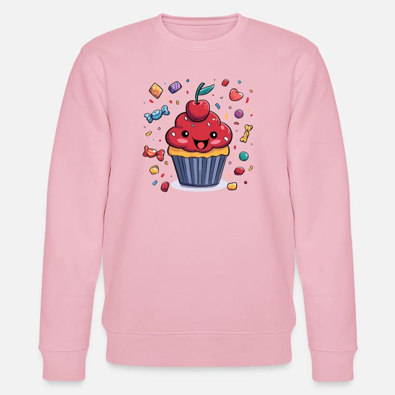 Kawaii Cupcake mit Konfetti - Stanley/Stella Unisex Bio-Sweatshirt CHANGER  - Hellrosa