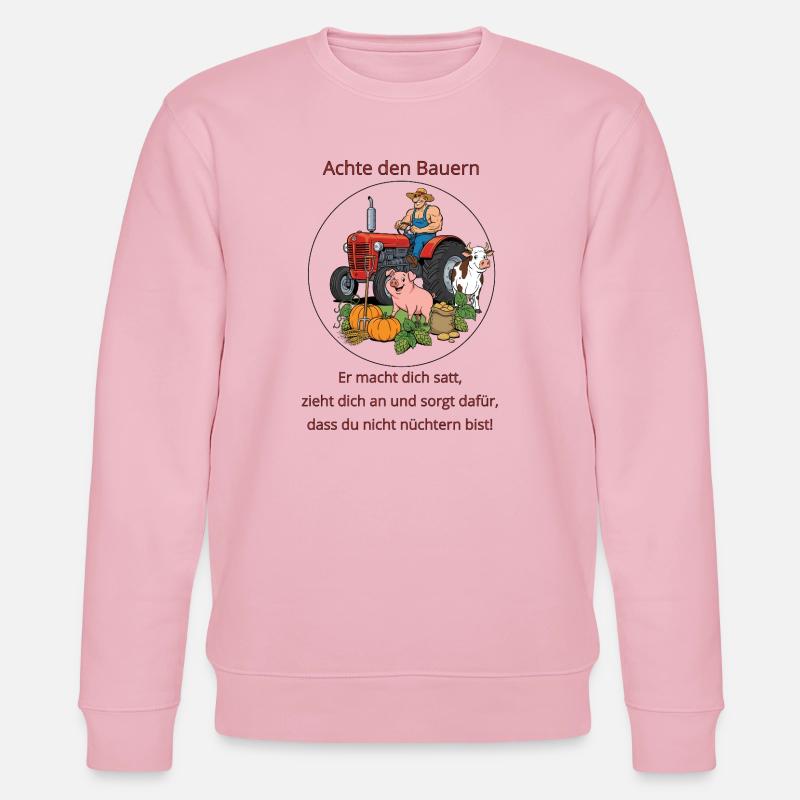 Bauernhof Traktor Rundbild - Stanley/Stella Unisex Bio-Sweatshirt CHANGER  - Hellrosa