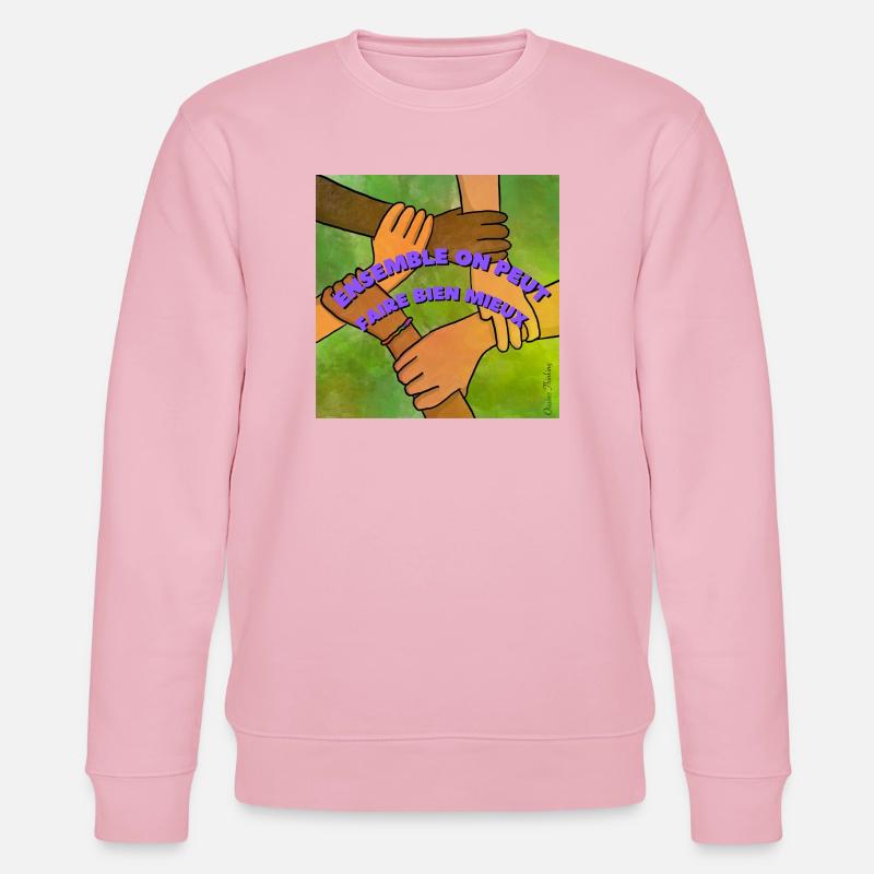 Gemeinsam können wir viel besser sein - Stanley/Stella Unisex Bio-Sweatshirt CHANGER  - Hellrosa